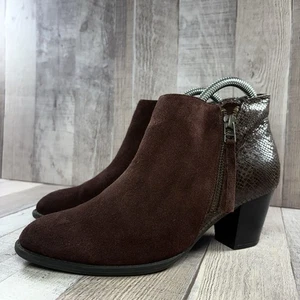 Vionic Anne Stiefeletten Bootie Damengröße 8 Wildleder Reißverschluss Schlange Java braun - Bild 1 von 14