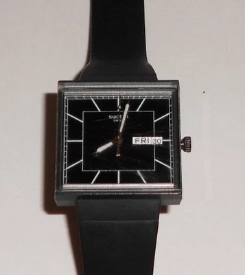 Swatch Bioceramic What if... Black Men's Square Watch Day Date - Image 1 of 3