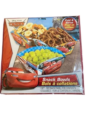 Disney Cars Fold And Serve Party Snack Bowls Birthday Supplies - Image 1 of 2