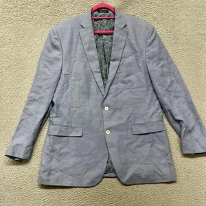 Lauren Ralph Lauren Linen Blazer Mens 44 L Blue Classic Preppy Nautical Yacht - Picture 1 of 14