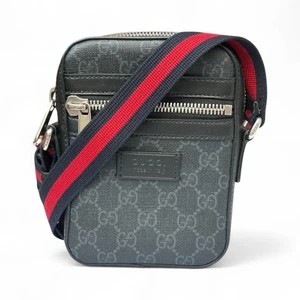 Authentic Gucci Small Crossbody Bag Supreme GG Monogram Gray Web - Picture 1 of 13