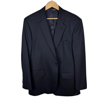 Brooks Brothers 1818 Madison Saxxon Wool Blazer Jacket Mens 44L Blue Herringbone - Image 1 of 4