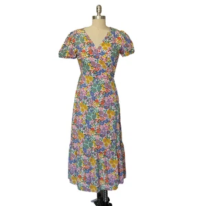 Sugarhill Brighton Floral Print Midi Dress Size 6 V Neck Cottage Wrap - Picture 1 of 10