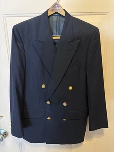 Burberrys’ Navy Wool Double Breasted Sport Jacket 38 - Picture 1 of 6