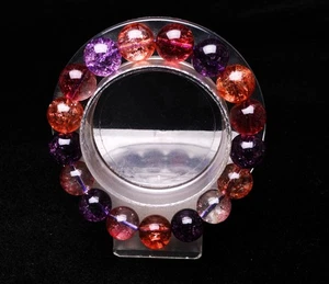 12.3mm Natural Brazil Super Seven 7 Melody Amethyst Crystal Round Beads Bracelet - Picture 1 of 6