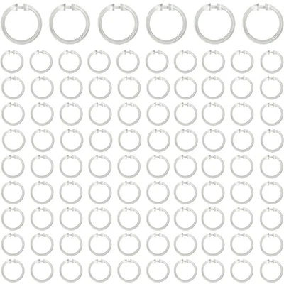 96件装浴帘钩,透明塑料O形环浴室杆,Hea... — 第 1/4 张图片