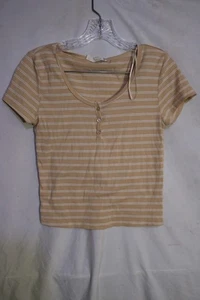 Pink Republic beige gestreiftes Top Damen Erwachsene Größe Medium - Bild 1 von 4