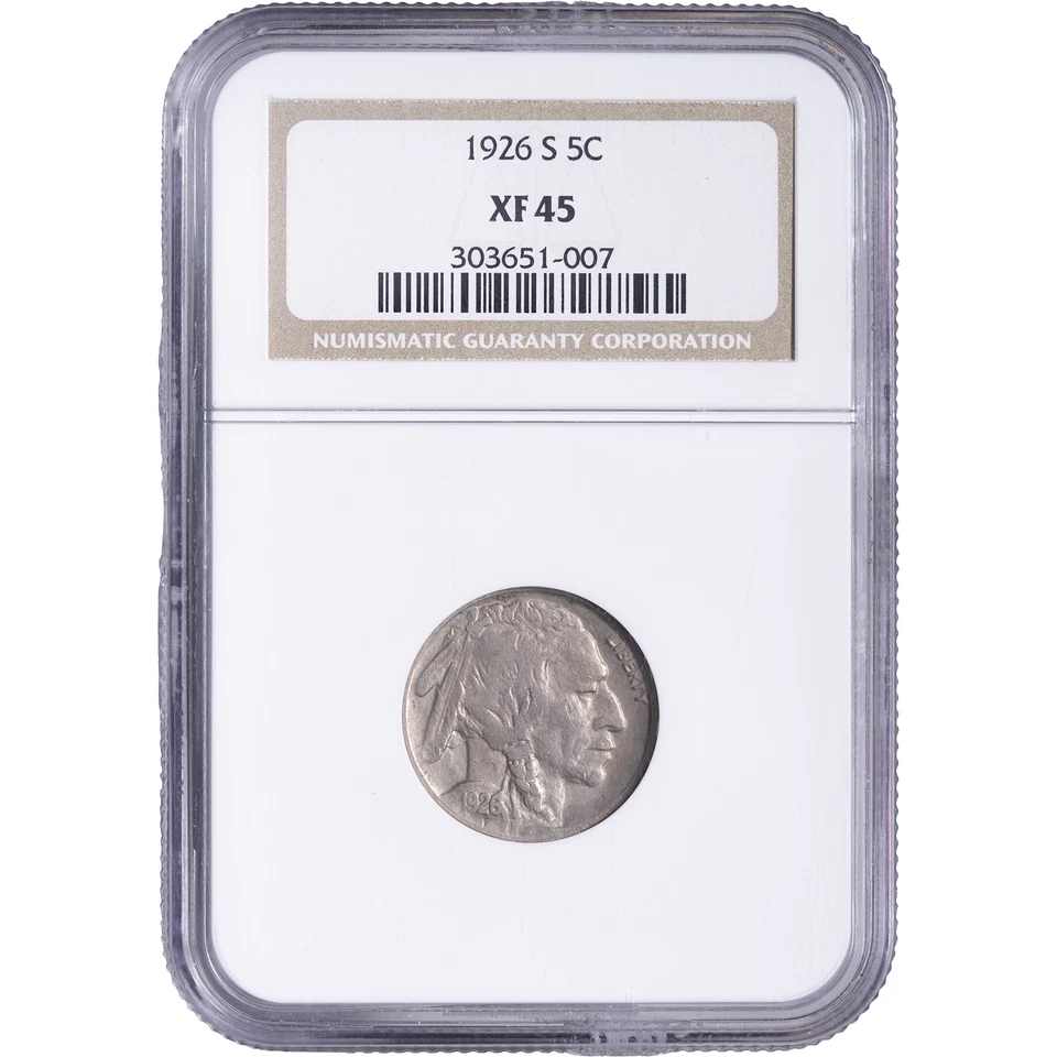 1926-S 5C Buffalo Nickel ~ NGC XF45 - Image 1 of 2