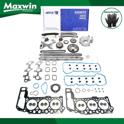 Juego de juntas de culata Kit de cadena de distribución Bomba de aceite para Dodge Dakota Ram 1500 Jeep Liberty Foto 1 de 4