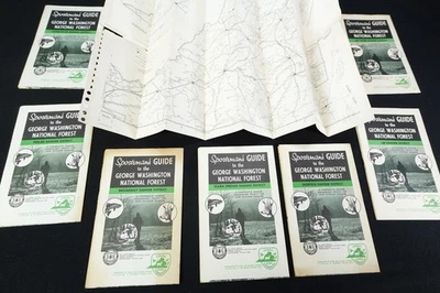 7 Vintage 1960's Geo Washington Nat'l Forest Sportsman's Guide Maps Richmond, VA - Image 1 of 4