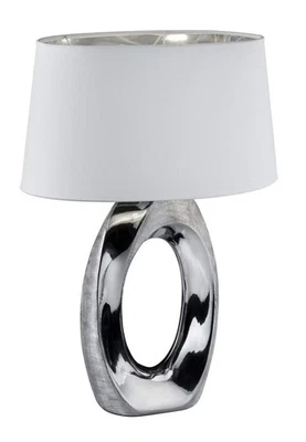 Lampada da tavolo argento-bianca E27 Elegante Ceramica 52 cm di altezza  - Immagine 1 di 4