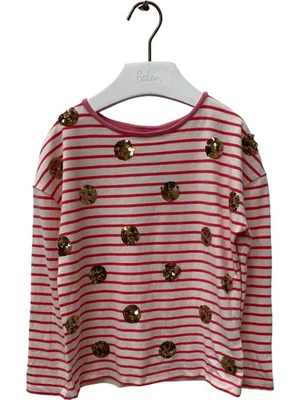 Boden Mini Girls Sequin Striped Jumper Size 5-6 Years 1 RVB001 - Image 1 of 4