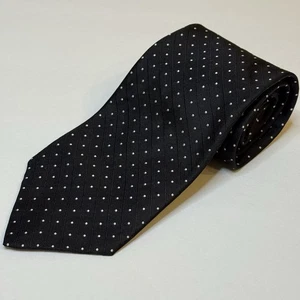 Lauren Ralph Lauren 100% Silk Tie Mens Black White Polka Dot 3. 5" 56.5" - Picture 1 of 5