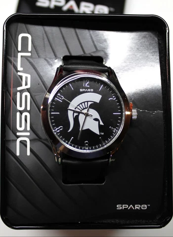 Michigan State University Watch, Men's Sparo Classic Style - Leather Band - New Cover