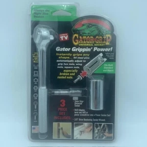 Juego de llaves de vaso universal Gator Grip original juego de 3 piezas empuñaduras ¡cualquier forma! USA - Imagen 1 de 8