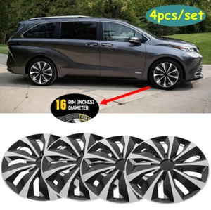 16" Set of 4 Wheel Covers Hub Caps fit R16 Tire & Steel Rim For Toyota Sienna - Picture 1 of 14