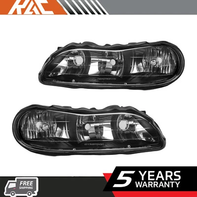 Black Headlights Fits 1997-2003 Chevy Malibu Corner Lamps Pair Left+Right - Image 1 of 4