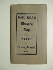 ORIGINAL 1909 POCKET RAILROAD DISTANCE MAP. STATE OF PENNSYLVANIA