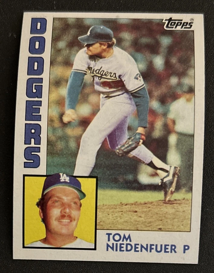 1984 Topps Tom Niedenfuer 2nd Year Baseball Card #112 Dodgers Pitcher VG O/C - Image 1 of 2