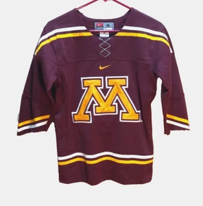 Minnesota Golden Gophers NCAA Vintage 90s Nike Boys Sewn Maroon Hockey Jersey M - Picture 1 of 2
