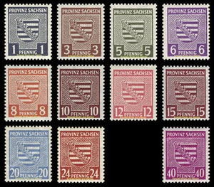 EBS Germany 1945 - Soviet Zone SBZ - Saxony - Arms - Michel 73//84 - MNH** short - Picture 1 of 1