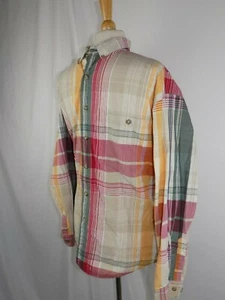Eddie Bauer Men's Shirt XL L/S Button Red Gray White Stripe - Picture 1 of 4