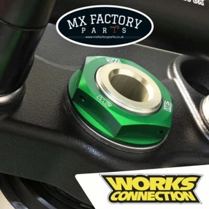 Dado stelo sterzo collegamento funzionante verde CR125-500 KX125 KX250 KXF 450 XC 04-26 - Foto 1 di 4