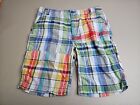Gap Boys Blue Red Green Plaid Madras Shorts Size 18 Husky Adjustable Waist NICE