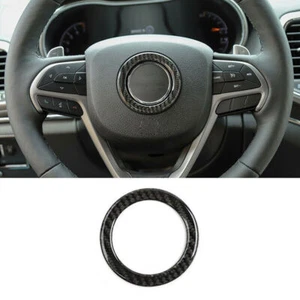 Carbon Fiber Front Steering Wheel Trim Ring For Jeep Grand Cherokee 2014-2020 - Imagen 1 de 8