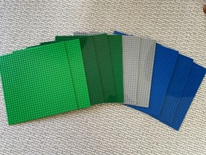 LEGO 32x32 Green/Blue/Gray Base Plates 10 X 10 Inches - 10 total - Excel Cond. - Picture 1 of 1