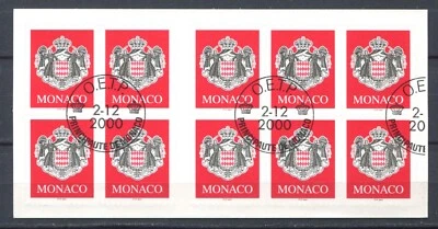 Monaco 2000 • Iv# C13 coat of arms  • booklet 10 self-adhesive FD used (SU-9166) - Image 1 of 2