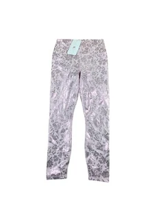 NWT Fabletics Leggings High-Waisted Printed PureLuxe 7/8 Small Pink Foil Floral - Picture 1 of 3