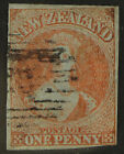 NEW ZEALAND 1855-58 1d red imperf Chalon on blue paper, SG 4, used