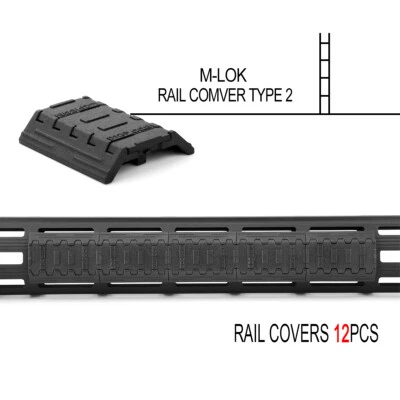 M-Lok Rail Cover Low Profile SNAP-IN Slot Covers for MLOK System Black / Tan