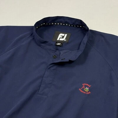 Chaqueta cortavientos de golf FootJoy para hombre botón a presión manga larga azul extra grande Foto 1 de 4