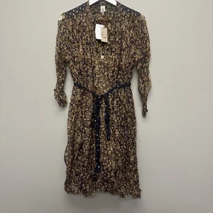 Anthropologie Raga Sheer With Cami Dress Plunge Neck Boho Size S Small NWT - Picture 1 of 6