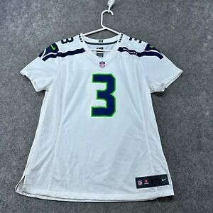 Seattle Seahawks Jersey Womens Large Grey On Field Russell Wilson Printed Nike
