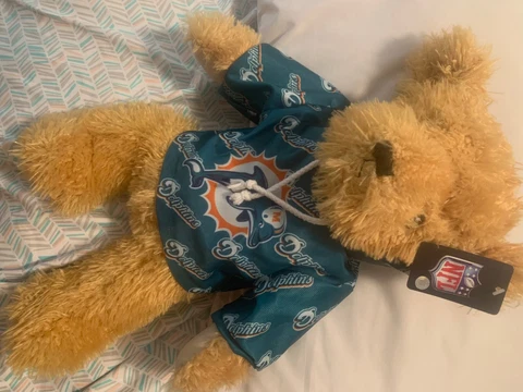 Miami Dolphins teddy bear with hoodie Cover