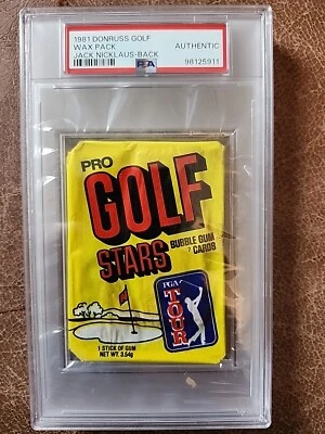 1981 Donruss Golf Wax Pack Jack Nicklaus RC On Back - PSA Authenticated  - Image 1 of 4