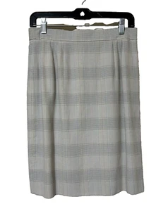 VTG Louis  Feraud  Pencil Skirt  Straight  Fitted Knee Length Plaid Womens Sz 10 - Picture 1 of 4