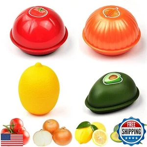 DIMVKA 4 Pack Fruit and Vegetable Storage Containers Set for Fridge, Avocado - Picture 1 of 5