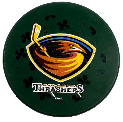 Vintage NEW Atlanta Thrashers NHL St. Patrick Day Limited Official Hockey Puck Cover