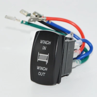 7 Pin Reset Circuit Rocker Toggle Switch Winch In/Out FIt Polaris Can-am UTV - Image 1 of 4