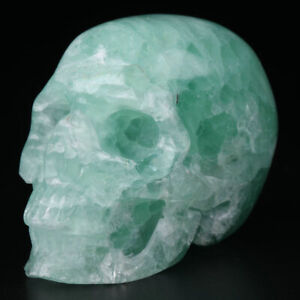 2.0" Fluorite Carved Crystal Skull, Realistic, Crystal Healing