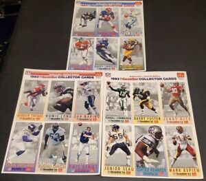 NFL Mcdonalds 1993 Gameday Football Cards Lot Sheet A,B And C