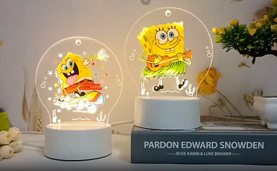 3D LED Ilusión Bob Esponja USB 7Colores Mesa Noche Luz Lámpara Dormitorio Niño Regalo Foto 1 de 4