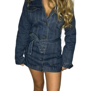 Boohoo ladies belted western denim shirt dress - Picture 1 of 5