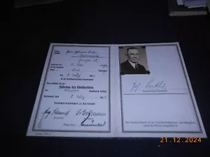 Carta maestra tarjeta artesanal albañil 1939 Dortmund Wattenscheid - Imagen 1 de 2