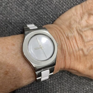 SWISS SWATCH IRONY TRESOR BLANC WHITE CERAMIC WOMANS WATCH YLS141GC - Picture 1 of 6