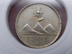 Moneda real Guatemala 1901 cobre-níquel 1/4 - Imagen 1 de 6